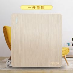 德力西（DELIXI）CD822带开关插座86型暗装无框大板香槟金色拉丝家用墙壁面板 官网 一开单控（1开16A单联大板） 官方电源家庭装修装饰全屋套餐