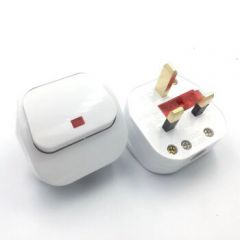 带保险丝香港英式BS组装电源插头 13A方脚英规带开关可拆卸接线头 7132嘉和13A大开关