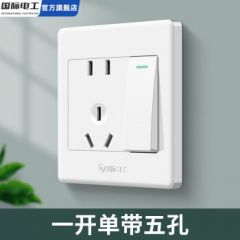 国际电工86型小板白家用电源开关插座一开五孔双控空调插座单双控开关单联 一开单控五孔